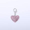 Dog and cat shiny heart shape full rhinestone charm pendant