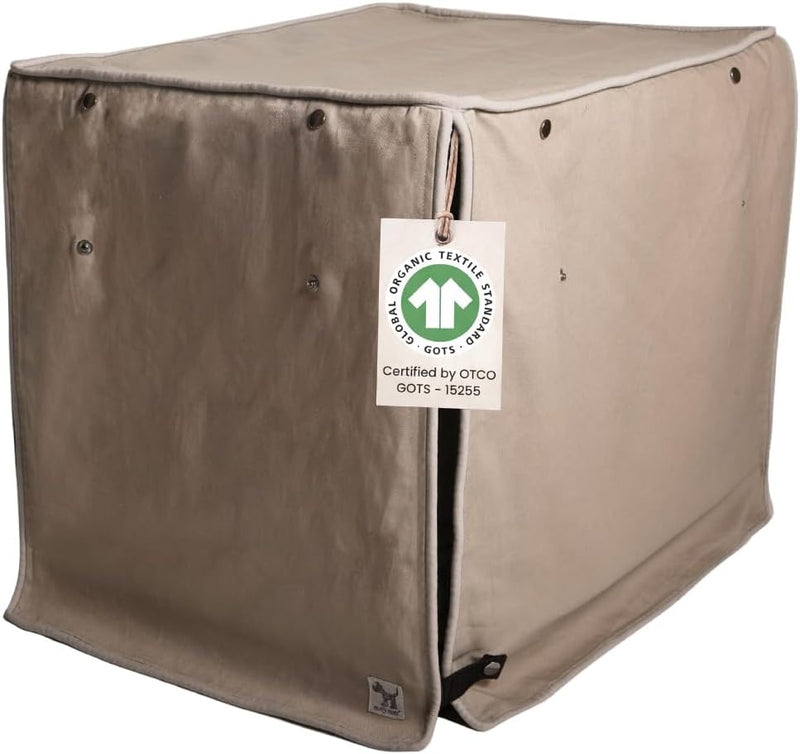 Molly Mutt Tan Dog Crate Cover, Non-Toxic & 100% Cotton, 24