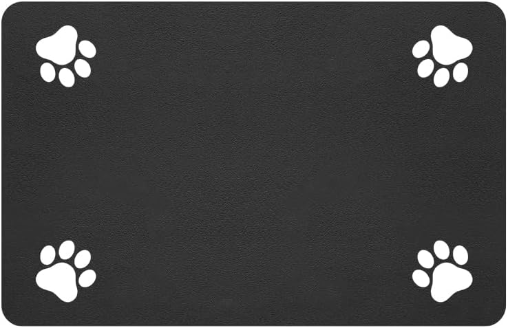 Pet Feeding Mat-Absorbent Pet Placemat for Food and Water Bowl, with Waterproof Rubber Backing, Quick Dry Water Dispense