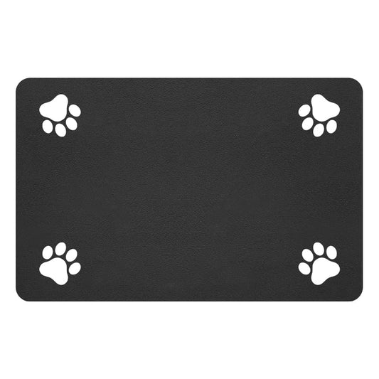 Pet Feeding Mat-Absorbent Pet Placemat for Food and Water Bowl, with Waterproof Rubber Backing, Quick Dry Water Dispenser Mat for Dog and Cat (27"x17", Black)