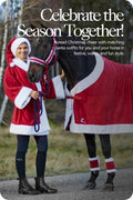 Horze Santa Faux Fur Polyester Christmas Horse Leg Wraps | Pack of Four - Red - One Size