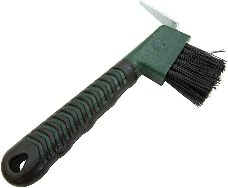 Intrepid International Rubber Handle Hoof Pick w/Brush for Horses, Hoof Pick for Easy Horse Hoof Cleaning, Horse Groomin