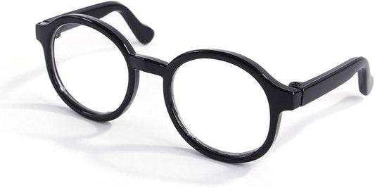 Black Pet Dog Cute Glasses Clear Lens Retro Glasses Photo Props Transparent Cat Sun Glasses for Small Dogs Cats Cosplay Costume Dog Sunglasses