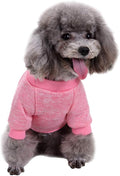 Jecikelon Fleece Dog Sweaters for Small Dogs, Soft Puppy Clothes for Doggie, Warm Dog Winter Outfits, Cute Pullover Sweatshirt Apparel for Pet Cats (Pink, S)