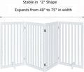 unipaws 36”H Free Standing Pet Gate for Dog Cat, Tall Wooden Dog Gates for Doorway, Stairs, Foldable Pet Fence for The House, Expandable Barrier, Indoor Use, White