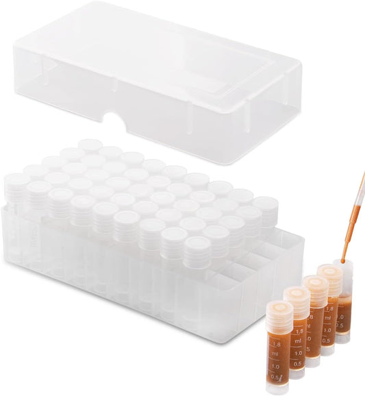 Aquarium Baby Brine Shrimp Dispense Storage Container Collection Tubes Kit for Brine Shrimp Hatchery 50 x 1.8 ml