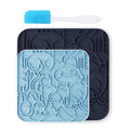 VI-FA Lick Mat for Dogs & Cats, Slow Feeder Licking Pad with Suction Cups for Anxiety Relief, Puppy & Kitten Mat for Bath Time, Grooming & Training (2 Pack, Deep Blue+Light Blue)