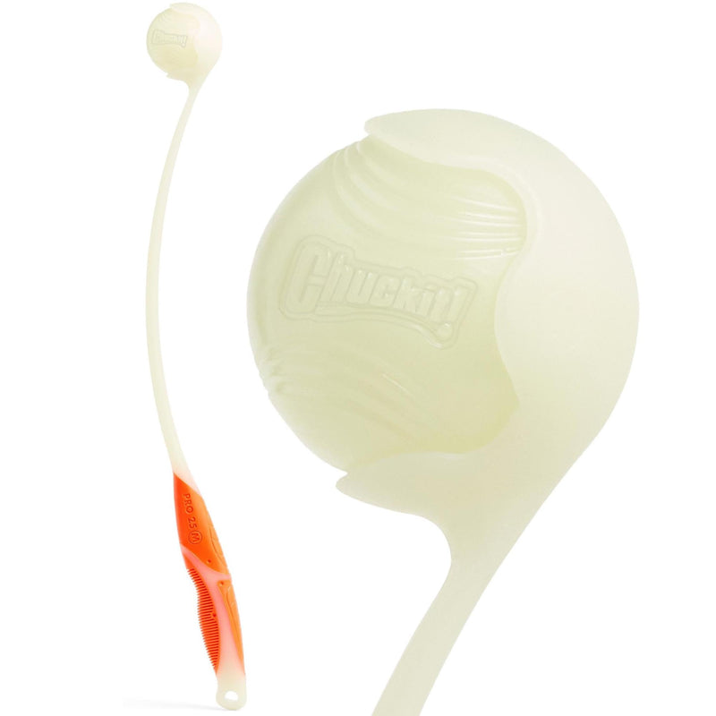 Chuckit! Pro Fetch Toy Dog Ball Launcher For Dogs; Compatible With Any Medium Chuckit! Medium Size 25 Inch + Glow Ball