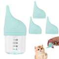 Kitten Bottle Feeding Kit for Nursing, Milk Bottles for Feeding Newborn Puppies,Anti-chocking Design with 3pcs Replaceable Nipples, Cute Elephant Shape for Nursing Small Animals Pets (Blue, 20ML)