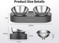 PETKIT 304 Stainless Steel Elevated Cat Bowls&Dog Bowls,Raised Cat Food and Water Bowl Set, Non-Slip, Anti Vomiting 15°Tilted Cat Small Animal Plate