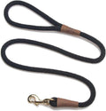 Mendota Pet Snap Leash - British-Style Braided Dog Lead, Made in The USA - Black, 3/8 in x 6 ft - for Small/Medium Breed