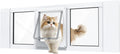 Cat Door for Window, Aluminum Cat Door Window Insert with 4 Secure Lock Modes, Magnectic Closure for Cats, Fit Window Wi