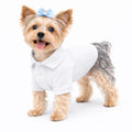 lovelonglong Basic Dog Polo Shirts Premium Cotton, Polo T-Shirts for Large Medium Small Dogs with a Two-Button Collar Blank Color White M