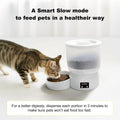 Automatic Cat Feeder, 2.5L Rechargeable Cordless Pet Feeder with 270-Day Battery Life, Bluetooth Smart App Control, Slow