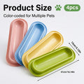 Multi-Cat Home 4-Pack, Long Pet Food Bowls, Large Capacity Non-Slip Easy Clean Dishes for Indoor & Outdoor Feeding