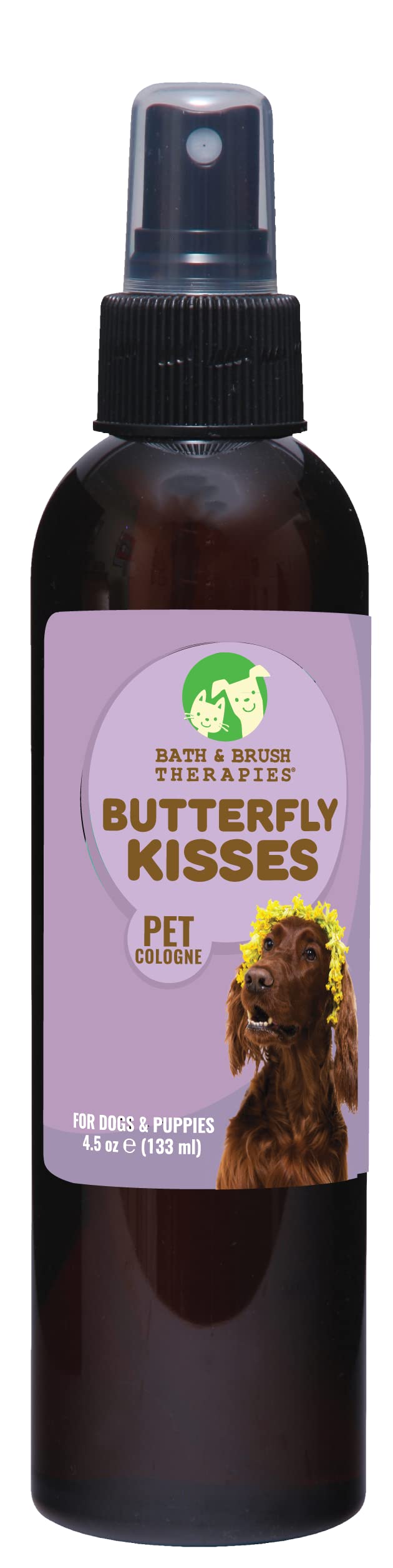 ShowSeason Bath & Brush Therapies® Butterfly Kisses Pet Cologne 4.5 oz. For Dogs | Long-Lasting Pet Perfume | Odor Eliminator | Paraben-Free | Biodegradable and Non-Toxic | Made In The USA