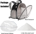 Portable Travel Backpack Habitat for Small Animal, Space Capsule Bubble Window Guinea Pig Bird Bearded Dragon Turtle Car