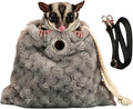 Sugar Glider Bonding Pouch Warm Travel Carrier Hamster Nest & Strap (Grey)