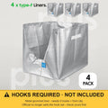 4 Pack Litter Box Liners F Compatible with Flip Litter Box Liner Type F, Reusable Liner Type-F with Carrying Handles