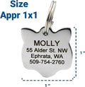 GoTags Cat ID Tag, Personalized Cat Shape Pet ID Tag in Stainless Steel, Includes up to 4 Lines of Custom Engraved Text – Stainless Steel, Kitty Face