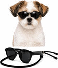 G014 Small Breed up to 15lbs Dog Cat Pet Puppy Panto Round Sunglasses (Panto Black, Small Dog up to 15 lbs)