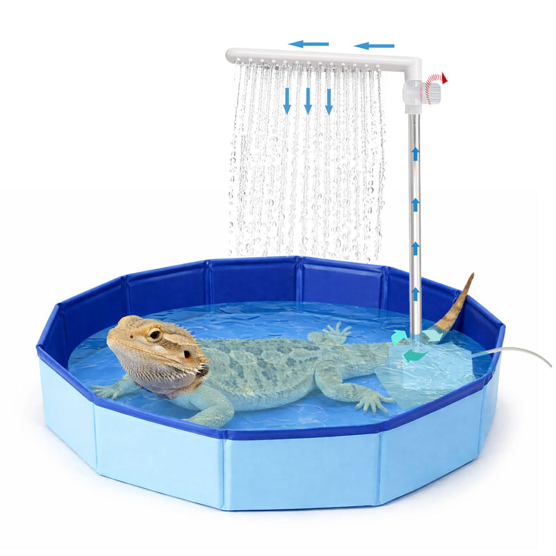 Large Electric Bearded Dragon Pool, with a Faucet and an Adjustable Flow Control Valve, Electric Bathtub for Bearded Dragons, Bearded Dragon Pool, Bearded Dragon Accessories, Bearded Dragon Bathtub