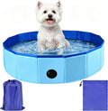 32 x 8 Inch Foldable Dog Pool with Storage Bag, PVC Pet Bath Tub