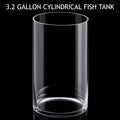 Maxdot 3.2 Gallon Cylindrical Glass Fish Tank, 360° Aquarium for Betta
