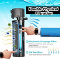 COOSPIDER Aquarium Filter with 7W U-V Light 300GPH for 75-200 Gallon Tank