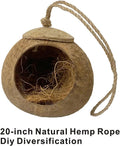 Bird Nest for Cage Natural Coconut Shell Bird House Parakeet Nesting 2 Pack