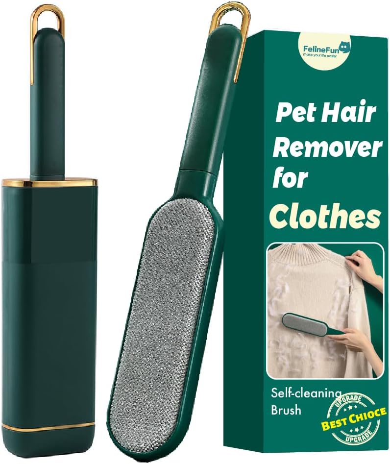 FelineFun Pet Hair Remover for Clothes, Reusable Self-Cleaning Lint Brush