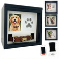 OtterPets Dog Urn for Ashes, 4 Customizable Displays with Paw Print Ink Kit and Flannel Bag, Pet Urns for Dogs Ashes, Pet Cremation Box, Cat Urn for Ashes, Dog Ashes Keepsake (Black)