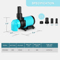 660GPH Aquarium Return pump with LCD display controller, DC 24V 25W aquarium pump for saltwater freshwater aquarium,fish