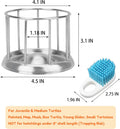 Stainless Steel Turtle Feeder, Multi-Turtle Divided Feeding Dish with Anti-Spill & Anti-Scatter Barrier, Reptile Food Bo
