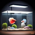 3 Gallon 12.6” L Fish Nano Glass Aquarium, with Separator Plate for Betta, Multi-Functional Square Fish Tank with Filter
