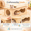 Medium Wooden Hamster Inspired Tunnel with Side & Top Windows Tunnel Toy Dreamy Cloud-Inspired Hideout with Smooth Strea