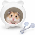 Hamster Nail Trimming House, Ceramic Hideout, White