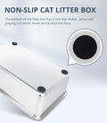 WENBOKMIN Stainless Steel Cat Litter Box - (23.5" L x 15.5" W x 4" H) | Non Slip, Easy to Clean, Never Absorbs Odor, Sta