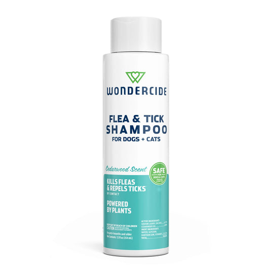 Wondercide - Flea & Tick Shampoo for Dogs and Cats - Flea and Tick Treatment with Natural Essential Oils - for Pets Over 4 Months - Powered by Plants - Cedarwood - 12 Fl oz