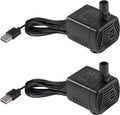 2Pcs 3W USB Mini Submersible Water Pump DC3.5V-9 Small Fountain Pump for Aquarium Fish Tank Fountain Hydroponics Water F