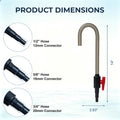 Hands-Free Aquarium Water Changer Hook with Flow Shutoff Valve