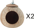 Bird Nest for Cage Natural Coconut Shell Bird House Parakeet Nesting 2 Pack