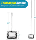 AQUANEAT Aquarium Net with Extendable Long Handle, Adjustable Wastes Skimming Cleaning Tools for Fish Tanks