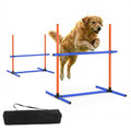 mioule Dog Agility Training Equipment, 2-Sets Adjustable Dog Jumps & Hurdles Set for Backyard, Outdoor Dog Obstacle Course Training Starter Kit with Weave Poles and Carrying Bag for Large Small Dogs