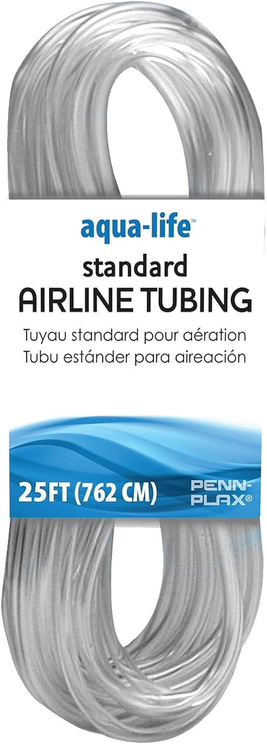 Penn-Plax Aqua-Life Standard Airline Tubing - 3/16 Inch Flexible Airline Hose for Aquarium Pumps, Fish Tank Line for Air