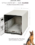Jax & Bones Dog Crate Cover & Mat w/Bumper, Machine Washable, Made in USA