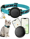 GPS Cat Tracker Collar (iOS & Android) - Dogs GPS Tracker Smart Pet Activity Tracker, No Subscription, Works with Apple Find My App & Google Find Hub, Anti-Lost for Keys, Pet Items (Blue)