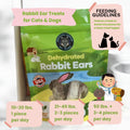 Ancestral Hunter Dehydrated Rabbit Ears for Dogs & Cats - - USA Sourced Whole Ears with Fur for Dogs - Rawhide Alternative - 100% Single Ingredient Crunchy Furry Rabbit Ears (6 Count)