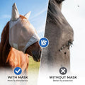 Raelitego Horse Fly Mask with Ears, Breathable Mesh UV Protection (L)