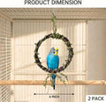 2-Pack Bird Woven Vine Swing Toys, Parrot Standing Climbing Perch,Bird Cage Toys for Budgerigar, Parakeet, Conure, Cockatiel, Mynah, Love Birds, Finches and Other Small to Medium Birds